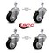 Service Caster 3.5 Inch Black Polyurethane Wheel Swivel 1/2 Inch Threaded Stem Caster Set SCC SCC-TS20S3514-PPUB-BLK-121315-4 - alternate 3